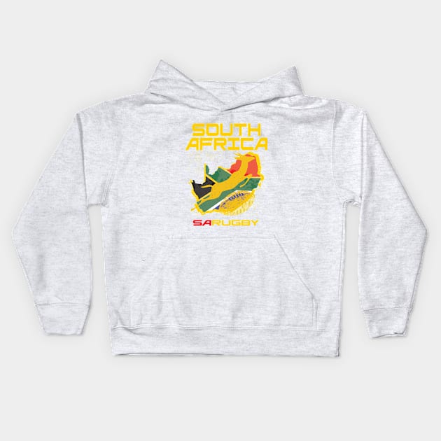 South Africa Rugby Memorabilia Kids Hoodie by CGD